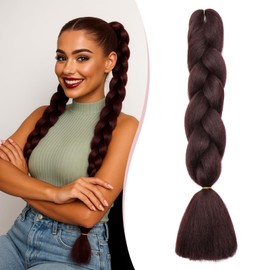 SEGO Pro Braiding Hair Extensions 24 Inch Synthetic Jumbo Box Braid Hair for Crochet Twist Braids for Women Pack of 1 (Dark Auburn)