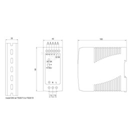 MeanWell MDR-40-24 DIN Rail Power Supply, 40.8 W, 24 V, 1.7 A