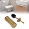 Toilet Brush Set Stainless Steel Gloden Space Saving Soft Durable