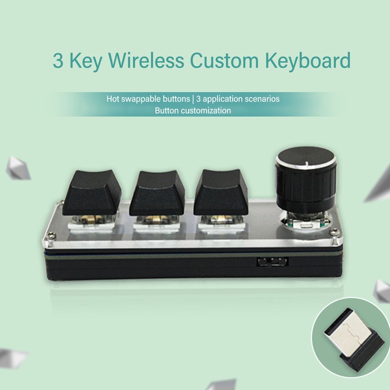 3 Key Keyboard USB Wired 2.4G Wireless Hot Swappable All