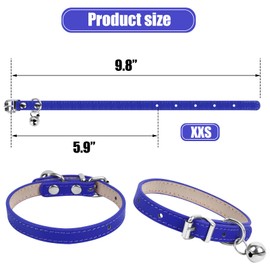 ChengFu XXS Dog Collar Teacup Dog Collar, Blue Dog Collar, Teacup Dog Collar for Small Dogs Cats, Blue, 3/8 inch Width