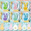 SilverChry 12 Pieces Cutlery Holder Easter Bunny Cutlery Bag Felt