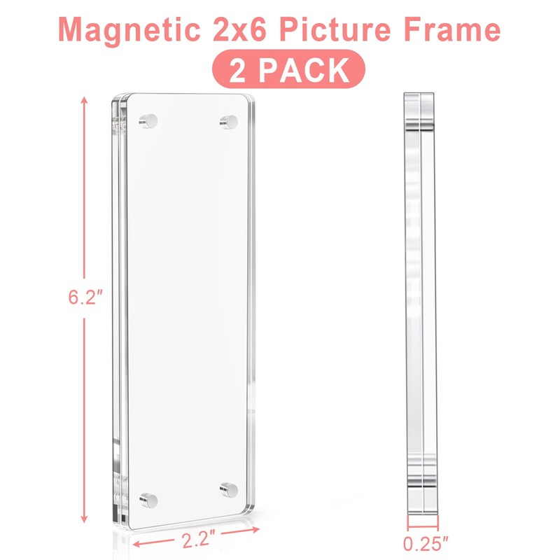 Vowcarol 2 Pack Photo Booth Frame 2x6 Picture Frame, Acrylic