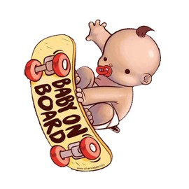 Car Window Decals, PVC Baby Scooter Design Automotive Glass Decals, Waterproof Wear-Resistant Decoration Stickers for Sedan Motorcycles RV