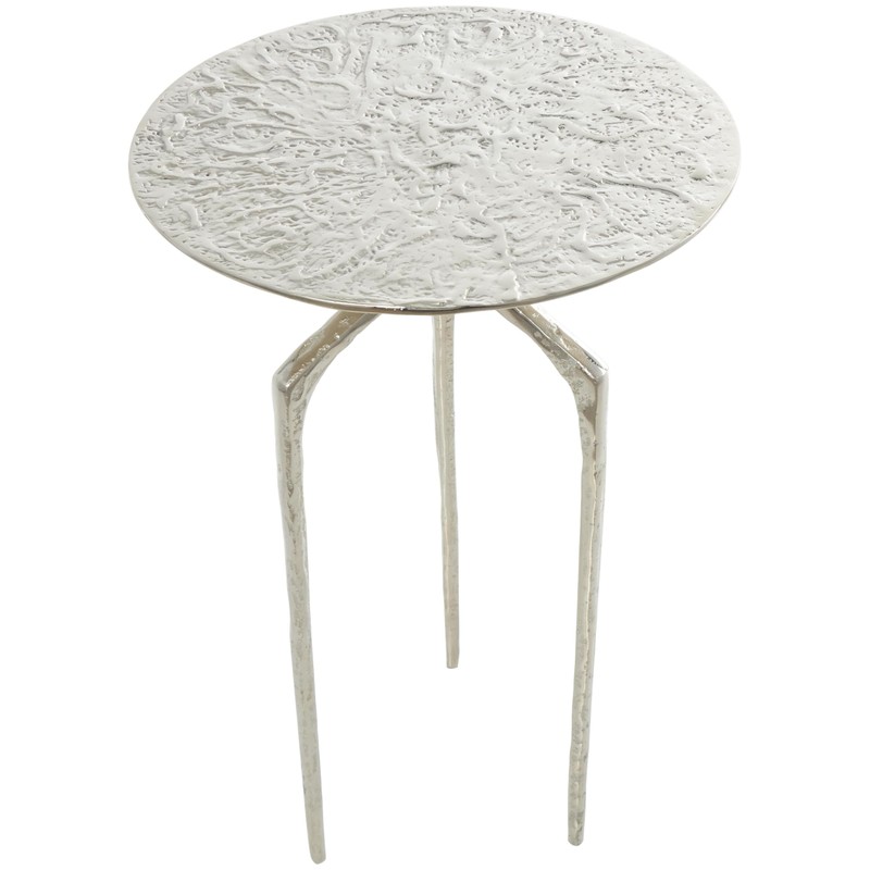 Deco 79 Aluminum Metal Geometric Side End Accent Table Slim