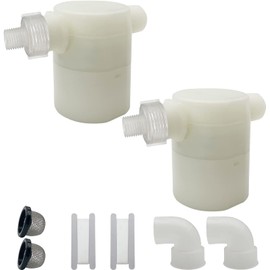 Water Float Valve, Water Level Control Water Tank Traditional Float Valve Upgrade 2 PCS (side inlet, 1/2" to 1/4")