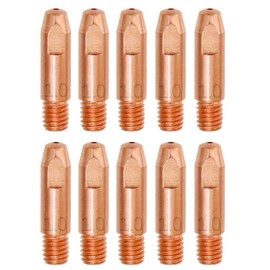 RYXZEN 10 Pieces 1.0 mm Copper Contact Tip Welding Nozzles Power Nozzle M6 0.0394 Inch Welding Device Welding Accessories Wear Parts Set for 24KD MB24 MIG MAG Welding Torch
