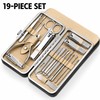 19-Piece Nail Clipper Set with Leather Case – Stainless Steel