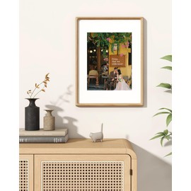 RICHFOCUS 12x16 Picture Frame USA-Sourced Natural Oak Solid Wood Photo Frame Handcrafted Rounded Corner Wooden Frame with Real Glass Display Photos 8.5x11 with Mat or 12x16 Without Mat