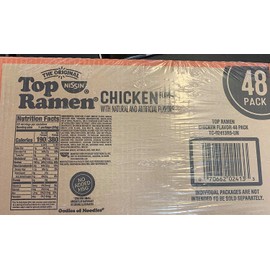 Nissin Top Ramen Chicken Flavor Ramen Noodle Soup 3 oz (Pack of 48)