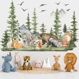 Woodland Nursery Wall Decor - Noahs Ark Wall Decal, Forest Wall Decal Stickers for Kids Room Baby Nursery-School Bedroom Decorations (Woodland)