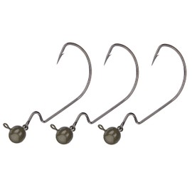 Reaction Tackle Tungsten Football Swing Jig Heads - Bass Fishing Jigs -Swinging Action Trigger Bait -Versatile Jig with Sharp Hooks -Mimics Crawfish- Green Pumpkin- 1/4