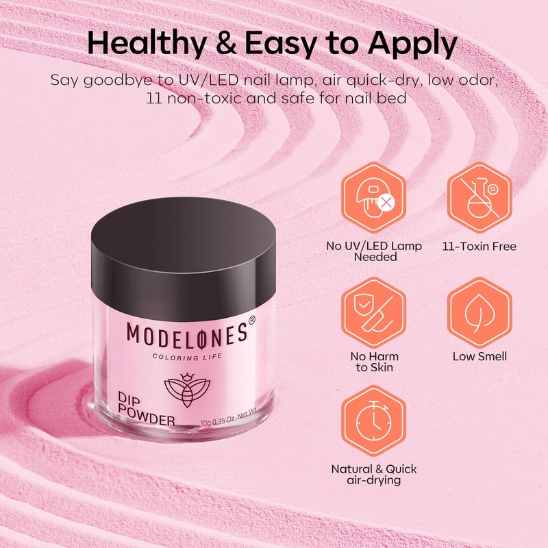 Modelones Dip Powder Nail Kit Starter, 20 Colors Summer Clear