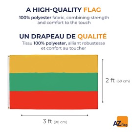 AZ FLAG - Lithuania Flag 2' x 3' - Lithuanian Flags 60 x 90 cm - Banner 2x3 ft - Drapeau Lituanie