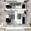 Tayney Black White Gray Kitchen Window Curtains Valance and Tier