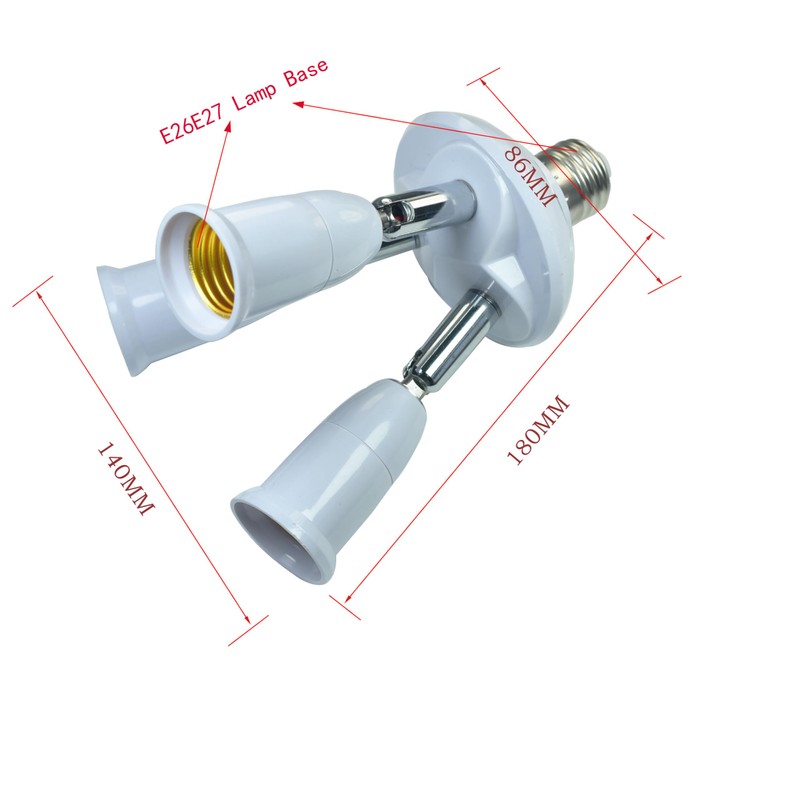 WPJCS 3 in 1 E27 Light Socket Splitter Adapter, Standard