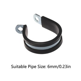 25Pcs 6mm Rubber Cushioned Cable Clamps 304 Stainless Steel Hose Clips Pipe Holder Fastener for Securing Wire Cord, Tube