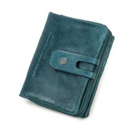 Contacts Women's Genuine LeatherBifold/Trifold Coin, Card Holder, with Zip Pocket, Clutch, blue, Modern