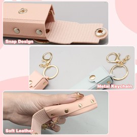 2pcs Lipstick Holder, Key Ring, Chapstick Holder, Key Ring for Women, Lip Balm Holder, Key Ring, Lip Gloss Keyring, Portable Lipstick (Pink and Green), Green / pink, Modern