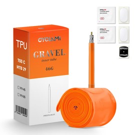CYCLAMI Gravelbike TPU Inner Tube Road Bike 46 g Ultralight 700 x 32-47C Bicycle Inner Tube 28 Inch Presta Valve 45/65 mm I TPU Road Bike Inner Tube 28 Inch (1P-700c X 32-47c (65 mm Valve))