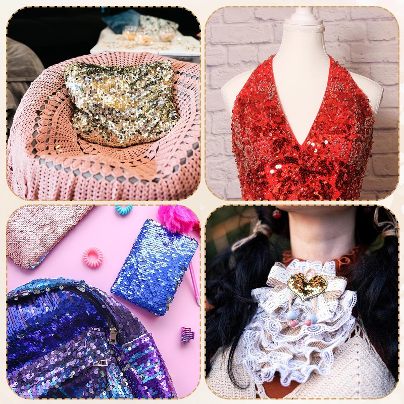 sourcing map 11 Yard Flat Sequin Strip, 6mm Paillette Sequins