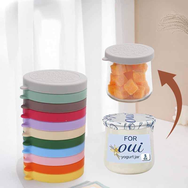 oui yogurt jar lids - 12 pack Silicone oui lids