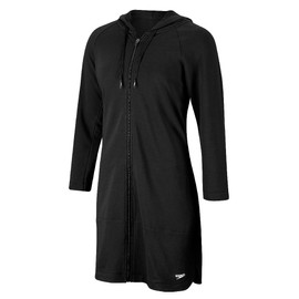 Speedo Women's Uv Cover Up Aquatic Quarter Sleeve Robe Solid Speedo Black, Large