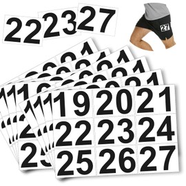 NELOMO 36CM X 24CM Adhesive 19-27 Hip Numbers for Track and Field Race Numbers Hip Tag Stickers Lane Number Sticker Waterproof for Running Speed Skating Athlete