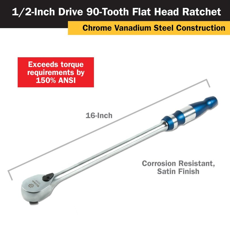 Titan 12178 3-Piece 90-Tooth Flat Head Ratchet Set