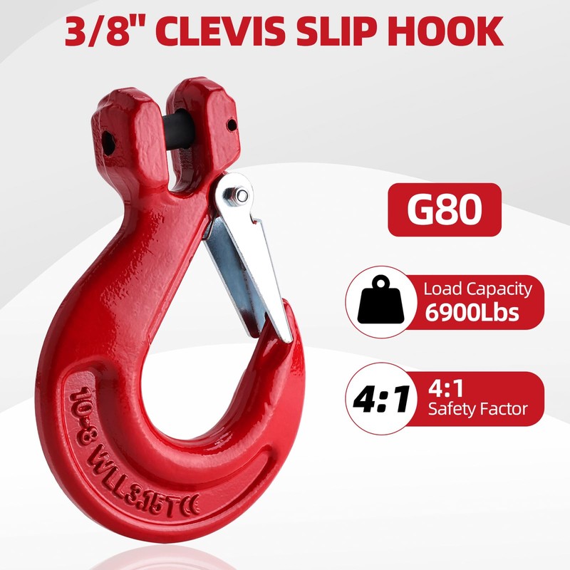 NORJIN Clevis Slip Hook & Chain Connector Link, G80 Alloy