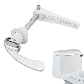 1 Pcs Toilet Flush Handle, Plastic and Stainless Steel Toilet Handle Replacement, Toilet Cistern Flush Parts, Solid Toilet Handle Flush Lever, Toilet Flush Handle Replacement for Bathroom Tanks
