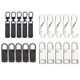 20 Pcs Zipper Pull Replacement,Metal Zippers Pulls,Detachable Universal Zipper Tab Pullers,Zipper Pulls Replacement for Purse,Clothes,Jeans,Suitcase,Luggage.