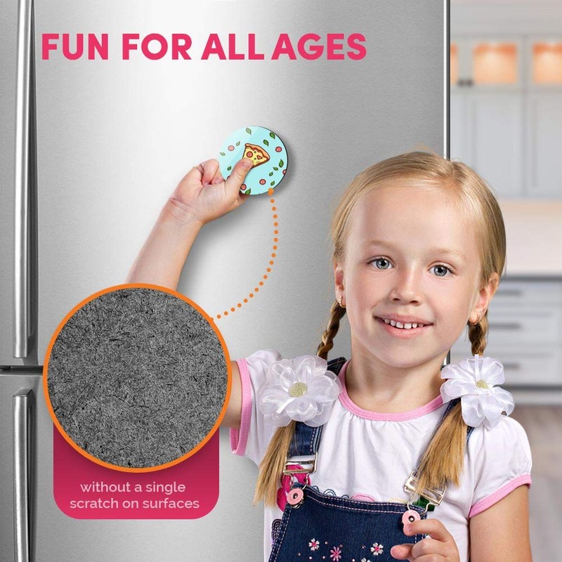 1 x Round MDF Magnet - Pizza Slices Junk Food