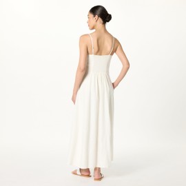 The Drop Women’s Luna Scoop Neck Linen Maxi Dress, Ivory, XL