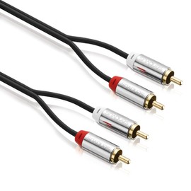 Sentivus premium audio RCA cable - 2x RCA plug to 2x RCA plug - 3.00m - black - gold-plated - ideal for HiFi system, BluRay player and TV devices