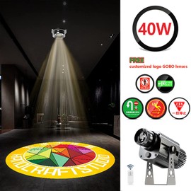 40w Logo Projector for Business Custom GOBO Projectors IP67 Waterproof Suitable for Party Lighting Decoration, Company Brand Display and Promotion,Custom GOBO Lens (40, Watts)