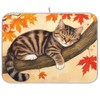 Fall Cats Dish Drying Mat for Kitchen Countertop 16x18 Autumn