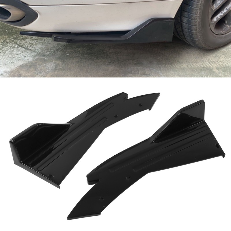 2PCS Car Rear Bumper Canard Lip Side Skirt Splitter Spoiler