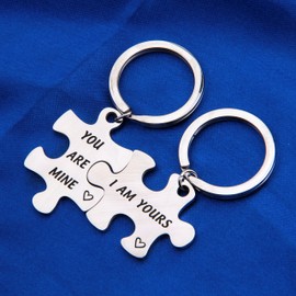 CHOROY I Am Yours You are Mine Puzzle Keychains Set for Couples Valentine's Day Gift for Boyfriend Girlfriend Husband Wife (I'm Yours You're Mine Set)