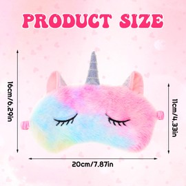 Kaisibum Pack of 4 Girls' Sleeping Mask, Funny Sleeping Mask, Children's Girls Cartoon Plush Sleeping Eye Mask, Suitable for a Variety of Scenes and Children's Gifts