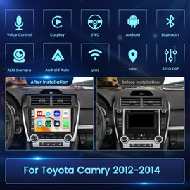 Fuluku 2+64GB for Toyota Camry 2012-2014 Android 13 Car Stereo Wireless Carplay Android Auto, 10.1" Touch Screen Radio GPS WiFi Bluetooth SWC Mic AHD Backup Camera
