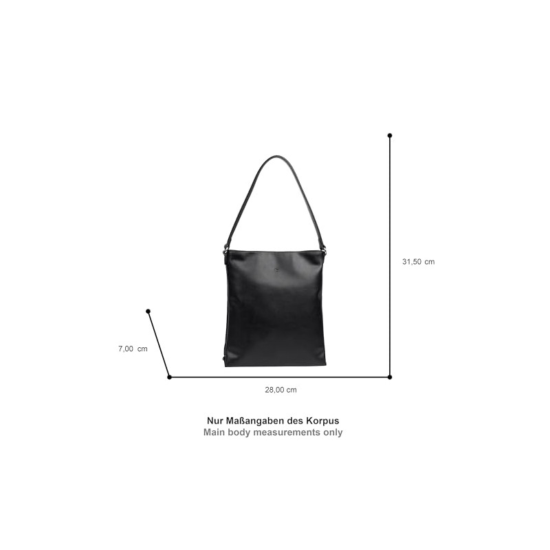 TOM TAILOR Ladies Poppy Black Shoulder Bag, black, M