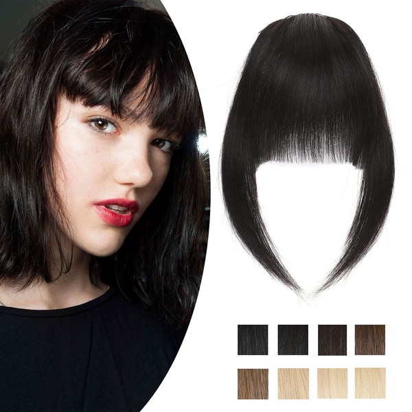 SEGO Clip-In Real Hair Bangs, 100% Remy Hair, One Piece