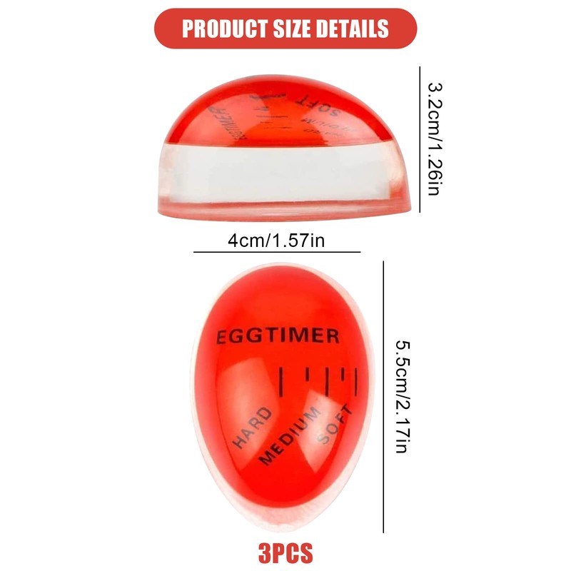 2Pcs Egg Timer,Colour Changing Boiled Egg Timer,Color Changing Indicator Soft