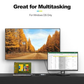 fairikabe USB C to Dual HDMI Adapter 4K 60Hz, USB-C Splitter, 2 Monitors, Extended Display, Type-C to HDMI Hub, Multiple Monitors, Docking Station for Laptops (DP Alt Mode Required)