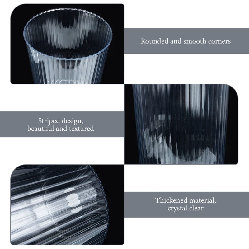 LIFKOME Transparent Trash can 10 Inch Round Clear Plastic Waste