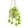 Bojueshaw Boho Handmade Knitted Pendant,Cute Potted Plants Crochet,Woven Car Accessory