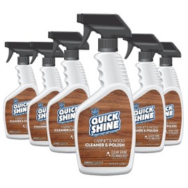 Quick Shine Cabinet & Wood Cleaner & Polish 24oz, 6Pk | Clean & Revitalize your Wood in One Easy Step | Just Spray & Wipe | Removes Dirt & Shines w/No Waxy Buildup | Restore, Nourish, Preserve