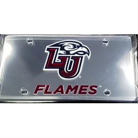 FanNut.com Liberty Flames New Logo Silver Deluxe Laser Cut Acrylic Inlaid License Plate Tag University of