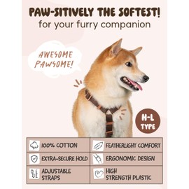 BODDLELANG H-Type Easy Walk Dog Harness for Large Dogs No Pull Escape Proof Harness for Dogs Adjustable Large Brown Dog Harness No Pull Heavy Duty Dog Walking Harness Accessories (Large, Brown)